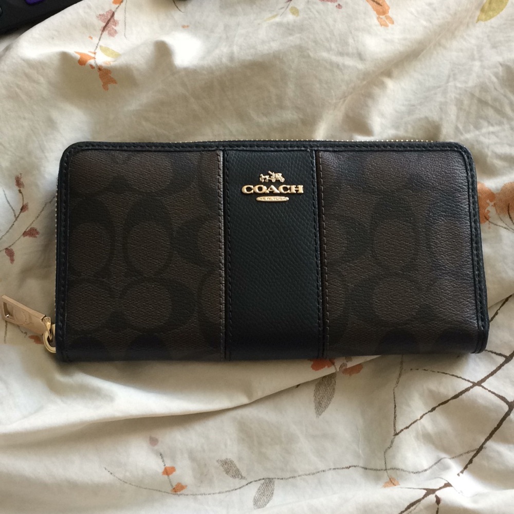 Coach black and brown wallet